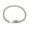 Non-Tarnish 304 Stainless Steel Curb Chain ID Bracelets for Women BJEW-U003-03P-1