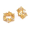 Heartbeat Brass Micro Pave Clear Cubic Zirconia European Beads CU-CBA6A75-22G-2