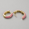 Golden Brass Enamel Huggie Hoop Earrings for Women EJEW-WH0019-57G-02-2