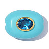 Brass Micro Pave Cubic Zirconia & Synthetic Turquoise Beads GG-OY001-06G-03-1