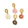 Rack Plating Brass Pave Clear Cubic Zirconia European Dangle Charms KK-P279-01G-1