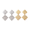 304 Stainless Steel Double Rhombus Dangle Stud Earrings for Women EJEW-G328-13-1