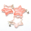 Star Dyed Cherry Quartz Glass Pendants G-Q367-25-2