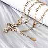 304 Stainless Steel Pendant Necklaces NJEW-H070-04G-3