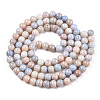 Opaque Crackle Glass Round Beads Strands X-GLAA-T031-01B-3