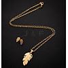 201 Stainless Steel Pendant Necklaces & Stud Earrings Sets FS-WGB00D6-07-2