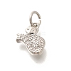 Brass Micro Pave Clear Cubic Zirconia Pendants KK-L225-019P-2