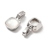Brass Micro Pave Cubic Zirconia with Natural Shell Charms KK-G533-15P-2