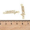 SHEGRACE Brass Micro Pave Clear Cubic Zirconia Connector Charms XGRQ3D931-494G-3