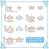 14Pcs 14 Styles Crown Zinc Alloy Rhinetsone Lapel Pins for Clothes JEWB-HY0001-56-2