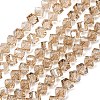 Electroplate Transparent Glass Beads Strands GL-CBA7A17-01A-10-1