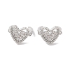 Hollow Heart Brass Micro Pave Cubic Zirconia Cuff Earrings for Women EJEW-P281-06P-1