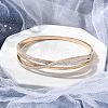 Ion Plating(IP) 304 Stainless Steel Polymer Clay Rhinestone Hinged Bangles for Women BJEW-A011-16RG-2