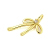 Bowknot Rack Plating Brass Micro Pave Clear Cubic Zirconia Pendants KK-U021-10G-01-2