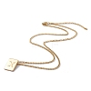 Stainless Steel Initial Letter Rectangle Pendant Necklace for Men Women LS-NJEW-E090-01G-24-2