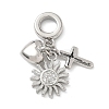 Brass Micro Pave Clear Cubic Zirconia European Dangle Charms KK-D502-13C-P-1