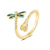 Brass Enamel Cuff Open Rings WG9C057-02-2