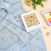 40Pcs 4 Styles 1-Hole Brass Buttons BUTT-AR0001-21-4
