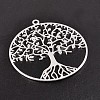 Filigree Tree of Life Brass Pendants KK-M171-01S-NR-1
