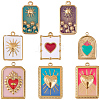 8Pcs 8 Styles Ion Plating(IP) 304 Stainless Steel Pendants STAS-SC0021-19-1