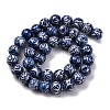 Handmade Blue and White Porcelain Beads Strands PORC-I027-03H-2