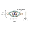 Alloy Connector Charms with Capri Blue Rhinestone and Synthetic Turquoise FIND-YW0003-50-4