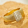 Brass Micro Pave Clear Cubic Zirconia Finger Rings FS-WGEE21A-01-3