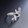 SHEGRACE Fashion Rhodium Plated 925 Sterling Silver Cuff Rings JR50B-3