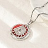 316 Surgical Stainless Steel Aromatherapy Diffuser Perfume Hollow Flat Round Pendant Box Chain Necklaces NJEW-R016-01P-06-2