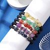 5Pcs Round Natural Gemstone Beads Stretch Bracelet Sets for Men Women BJEW-JB10980-3