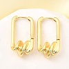 Rectangle Brass Hoop Earrings EJEW-Z121-08G-2