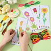 Gorgecraft 4 Sets 4 Style DIY Flower Bookmark Cross-Stitch Kit DIY-GF0009-28-3