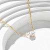 304 Stainless Steel Crystal Rhinestone Flat Round Pendant Necklaces for Women NJEW-K255-48G-2