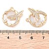 Brass Micro Pave Clear Cubic Zirconia Dragonfly Pendants KK-U028-14G-3