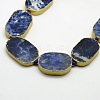 Oval Natural Sodalite Beads Strands G-N0119-01-2