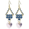 Glass Seed Beaded Dangle Earrings EJEW-MZ00323-3