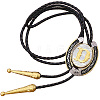 Cowboy Western Alloy Horseshoes & Letter Pendant Bolo Tie Necklaces NJEW-WH20014-02D-1
