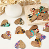  16Pcs 8 Colors Transparent Resin & Walnut Wood Pendants RESI-TA0002-16-15