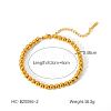 Stainless Steel Round Beaded Bracelets for Women HY4237-1-2