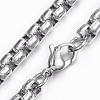 304 Stainless Steel Box Chain Necklaces NJEW-H452-01P-2