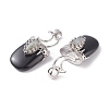 Natural Black Obsidian Pendants G-F639-09E-P-3