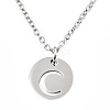 Non-Tarnish 201 Stainless Steel Initial Pendants Necklaces NJEW-S069-TN507-C-2