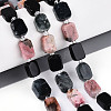 Natural Rhodonite & Eagle Eye & Obsidian Beads Strands G-N358-02A-03-1