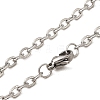 202 Stainless Steel Textured Cable Chain Necklaces STAS-A100-12P-2