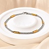 304 Stainless Steel Box Chain Bracelets for Women BJEW-C091-03C-GP-1