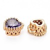 Brass Micro Pave Cubic Zirconia Charms KK-S356-773C-2