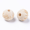 Unfinished Natural Wood European Beads WOOD-S057-014B-2