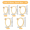 5Pcs 5 Style Flat Round Rhinestone Finger Rings RJEW-UN0001-08-5