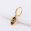 Brass Micro Pave Clear & Black Cubic Zirconia Dangle Hoop Nose Rings WG50B47-11-1