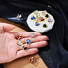 18Pcs 6 Colors Alloy Glass Charms FIND-TA0009-91G-6